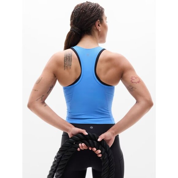 Athleta M Interval Perforated Tank Cornflower Blue Medium Regular - Picture 3 of 6